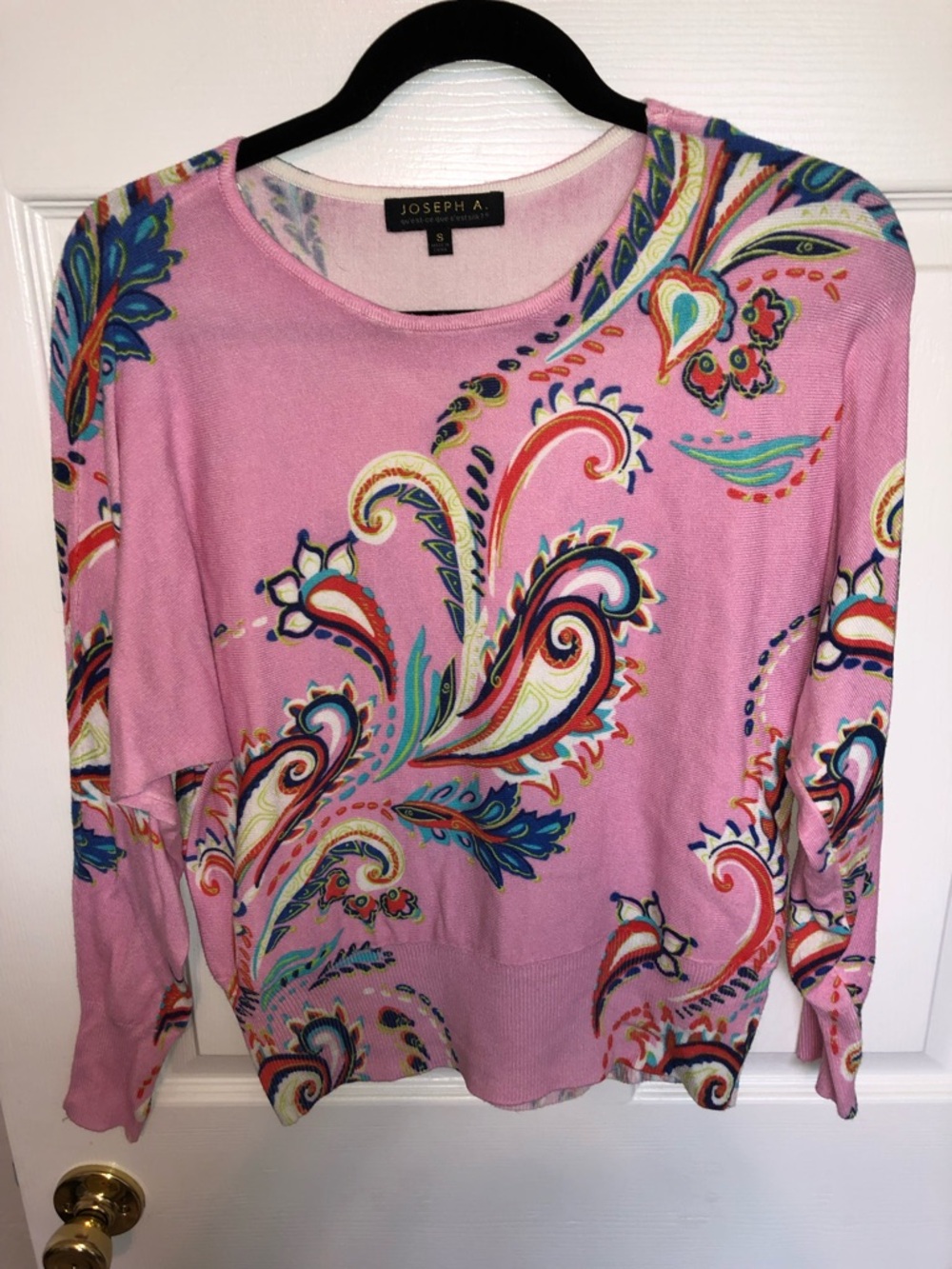 Joseph Pink Paisley-Print Lightweight Crewneck Top